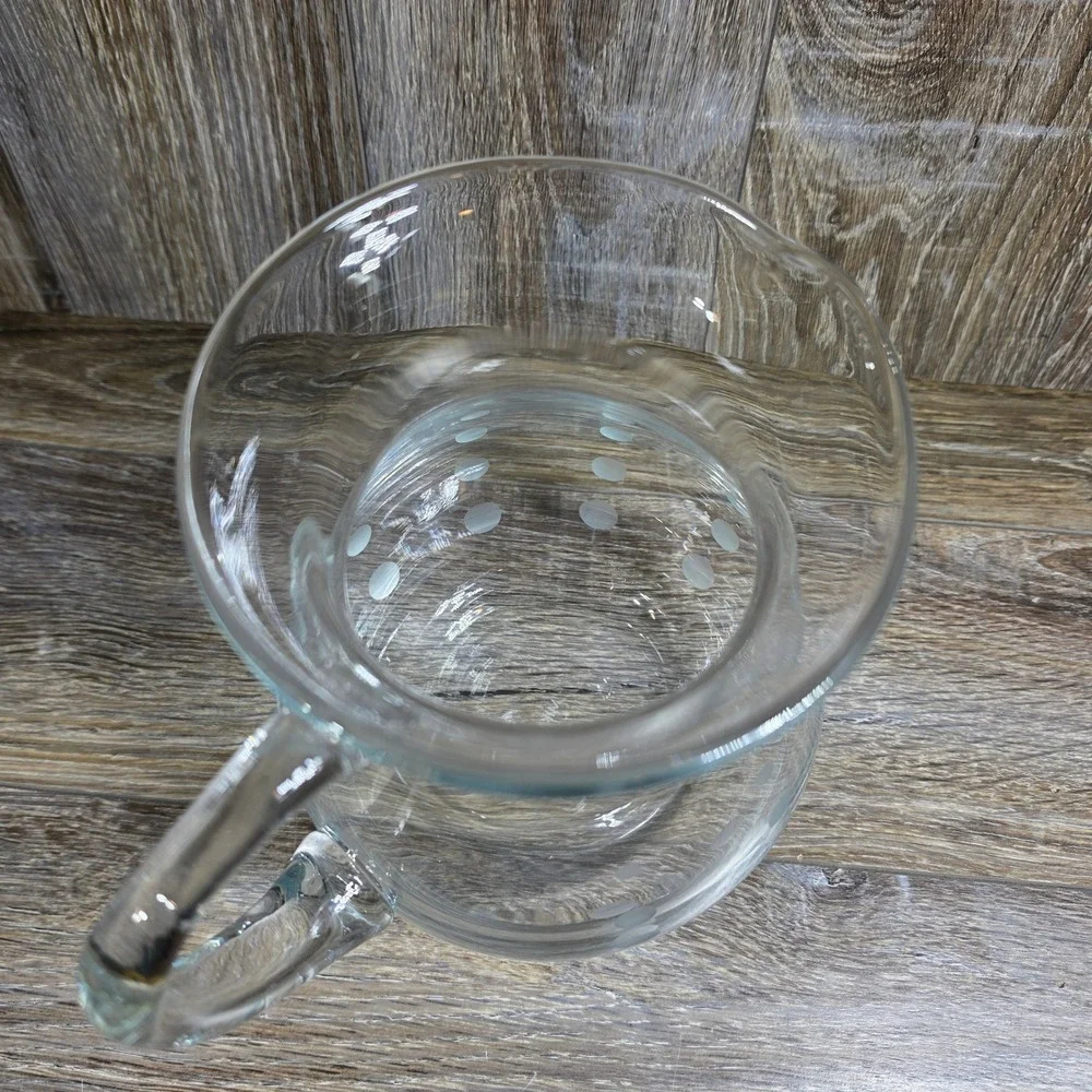 Mikasa Cheers Round Pitcher 3.25 Qt Etched Polka Dot Crystal Glass 5065536 Clear